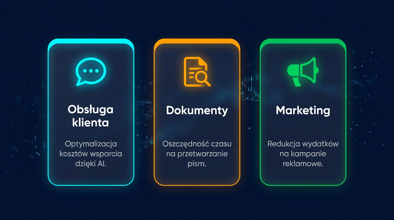 Wdrożenie AI w małej firmie - trzy obszary z najszybszym zwrotem: obsługa klienta, dokumenty, marketing